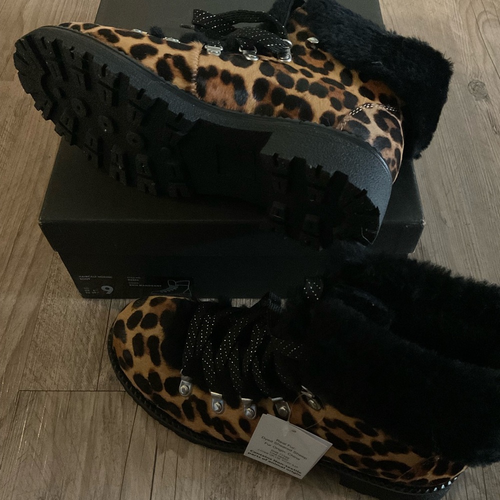 J Crew calf hair nordic hiking boot new